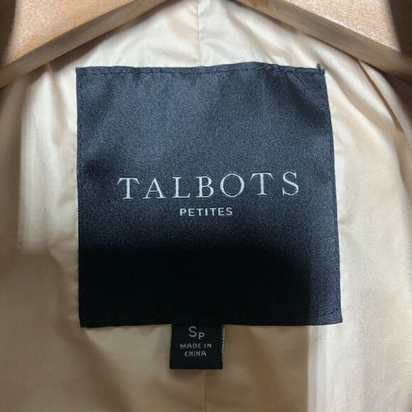 Talbots Petite Small Black Quilted Puffer Vest Full Zip Gold Sateen Lining - Picture 4 of 6